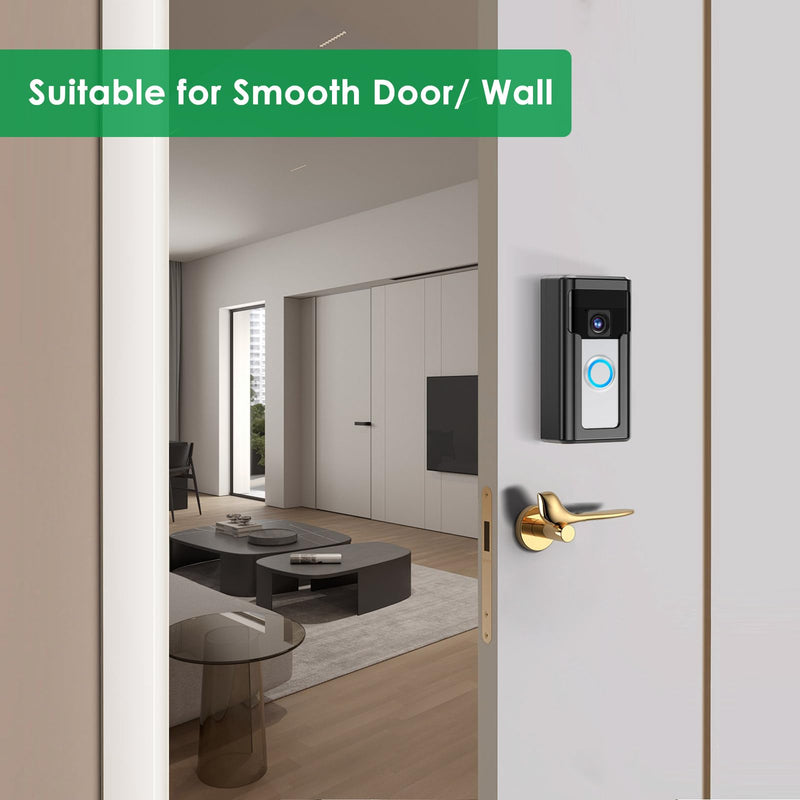 Liwin All-Metal Adhesive Video Doorbell Mount Compatible with Ring/Blink Wireless Video Doorbell, No-Drill Mounting Bracket Wedge Adapter Holder Accessories for Home Rentals, Black Black-Sensor Unblocked - NewNest Australia