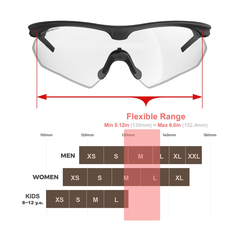 HTS HUNTERSKY S53 anti fog Tactical Shooting Range Safety Glasses Ballistic eye protection Hunting Airsoft Riding Pickleball S53 Black-clear / Black-smoke