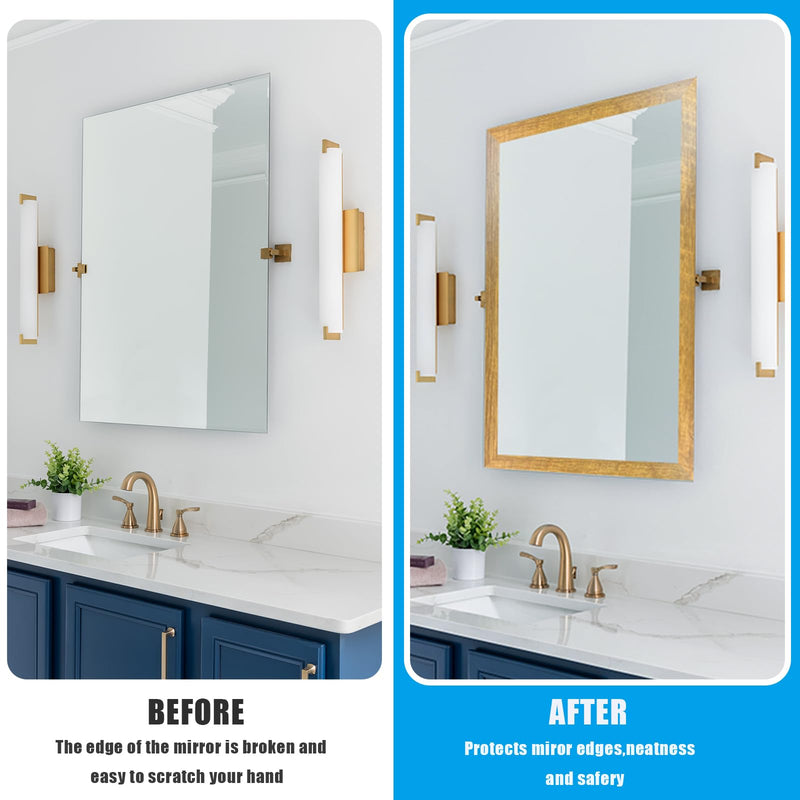 YESUS Brown Border Peel Stick Wood Grain Wallpaper Border Removable Waterproof Bathroom Mirror Frame Sticker 2inch by 393inch