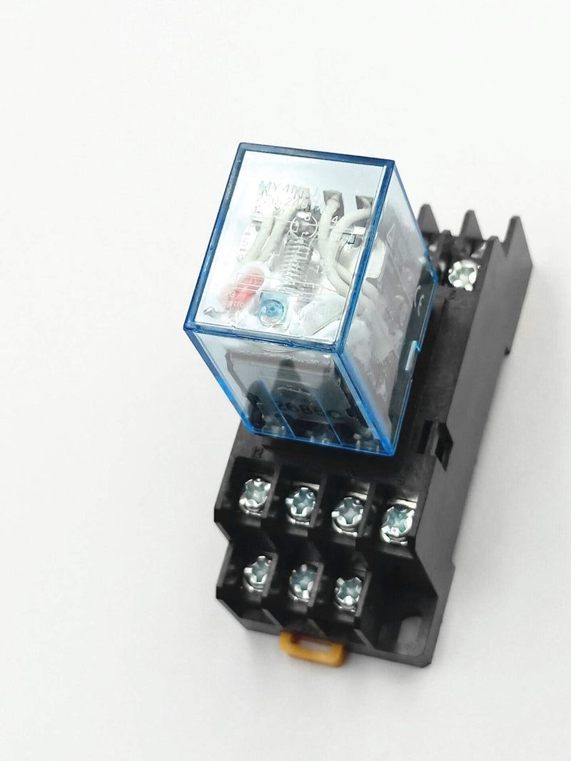 AC 220V/240V Coil DPDT 14 Pins Red Light Electromagnetic Power Relay + Scoket