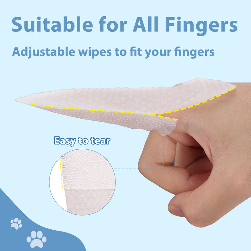 Dog Ear Wipes for Dogs - 1.9in-Wide Large Sized Finger Pads(60 Pads) | Plant-Based Cat Dog Ear Cleaner Wipes Cleaning Solution to Remove Dirt and Ear Wax, Relieve Itching & Inflammation 1.9 inch wide