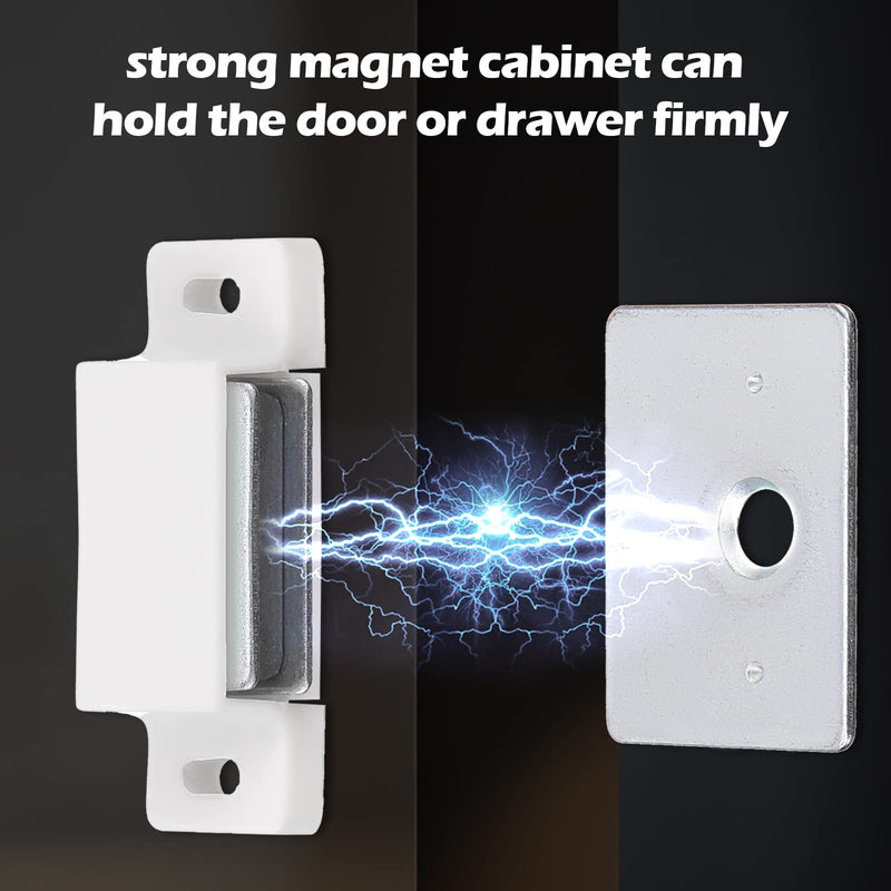 Moxweyeni Single Magnetic Catch Kitchen Cabinet Magnets Heavy Duty 15lb Cabinet Magnetic Catch Zinc Cupboard Door Magnets Window Magnet Magnetic Door Catch Drawer Latch Closet Closing Closures White 24