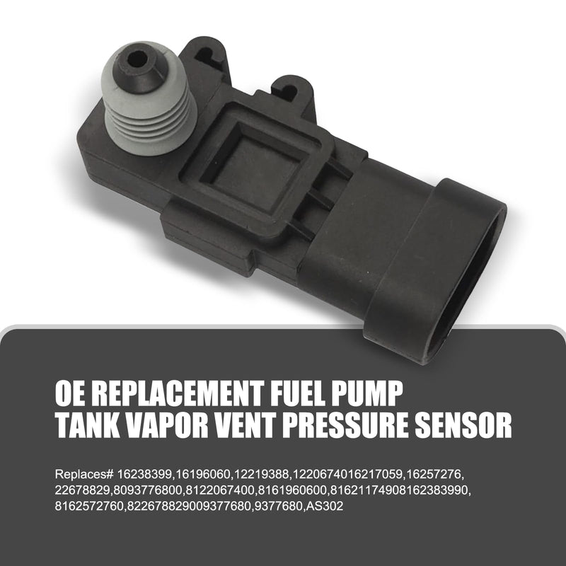 1 PC Automotive Fuel Tank Pressure Sensor, Vapor Vent Can Sensor, Fuel System Replacement Accessories, Compatible with Delphi 3rd Generation #16238399, 9377680, 09377680, 16196060 (Black)