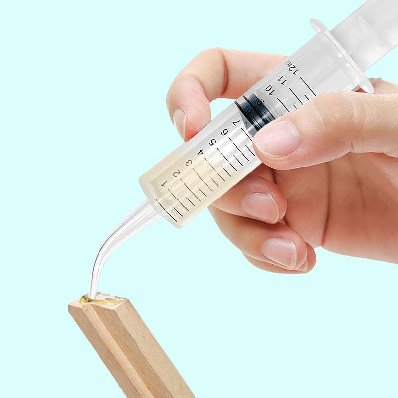 12ml Dental Syringe, Dental Irrigation Syringe with Curved Tip, for Oral, Dental Care, Tonsil Stone Squirt, Feed Pet, 10 Pack