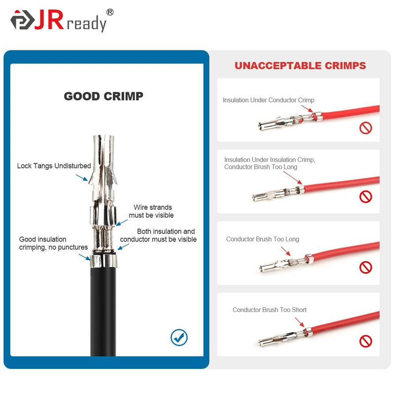JRready 50 Pairs 2.36mm (Standard.093") Pin and Sockets 14-20 AWG, Compatible with Molex Standard.093"1189 1190 Series Male& Female Crimp Terminals, Adapt Standard.093" Connector Housing, ST6414