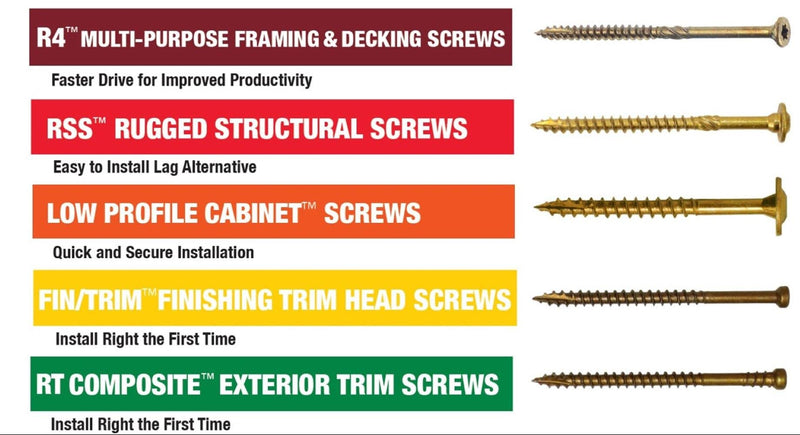 GRK 117760#9 x 4 FIN/Trim™ Finishing Trim Head Screws 50 Count