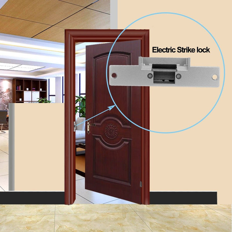 LIBO Electric Strike Lock Electronic Mortise NC/NO Mode Lock a Part Fail Safe/Fail Secure for Access Control Wooden Metal Door (Fail-Secure) Fail-secure