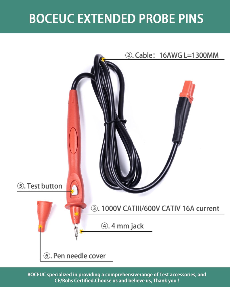 Remote Control Probe with Test Button Use for Fluke 1507 1503 1587 1577 1550B Digital Megohmmeter Insulation Resistance Tester Specific Plug - NewNest Australia