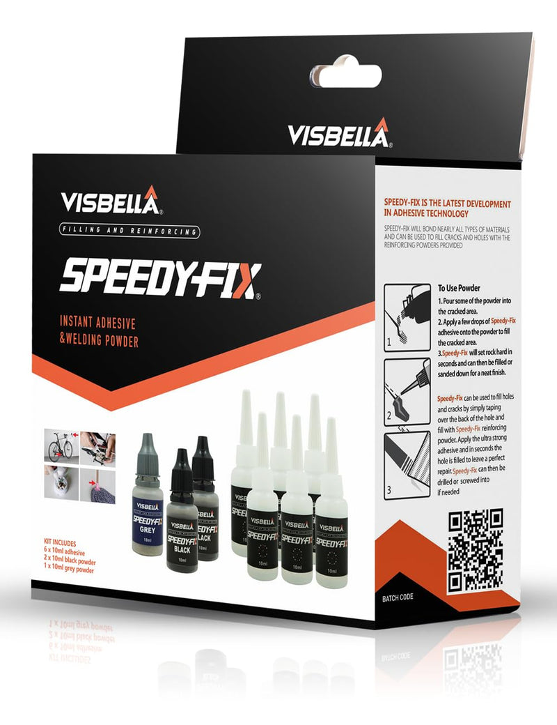 7 Seconds Speedy Fix Strong Instant Adhesive & Filling Powders Reinforcing Waterproof Super Repair Glue Fix for Metal Surfaces & Hard Plastic Products (Black&Grey 9PC) Black&Grey 9PC