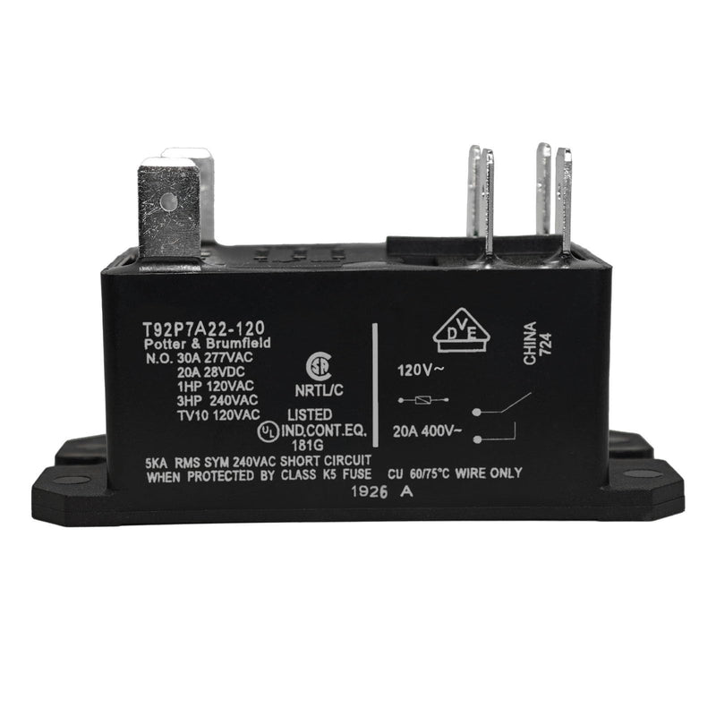 T92P7A22-120 Power Relay (Pack of 2), DPST-NO (2 Form A) - 120VAC, 30A 6-Pins General Purpose Relay Replace Part 10459304