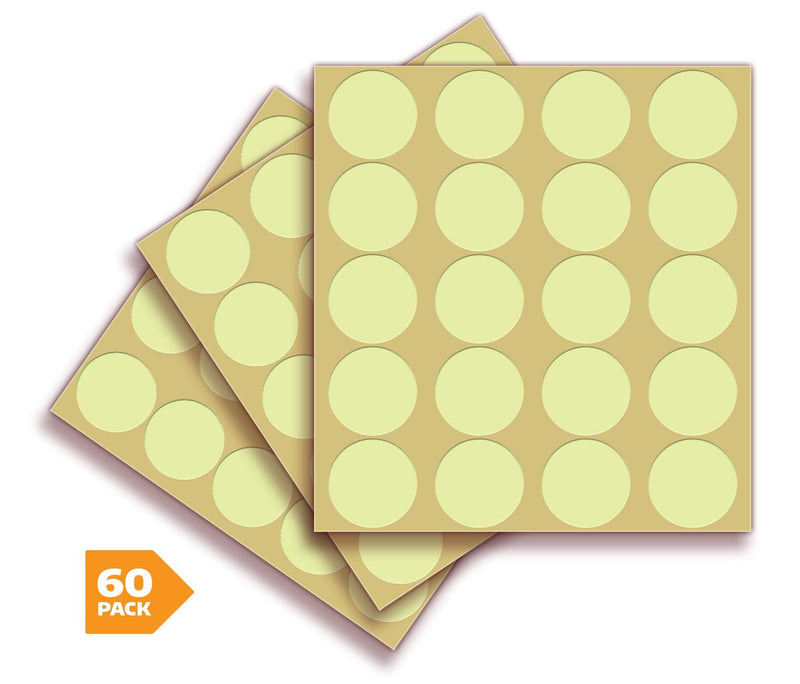 iSYFIX Glow in The Dark Dots Stickers - 60 Pack, 1 Inch - Premium Self-Adhesive Photoluminescent Vinyl, Safety Sticker, Perfect to Mark Stairs, Exits, Steps, Garages, Home, Office, Switches & Walls.