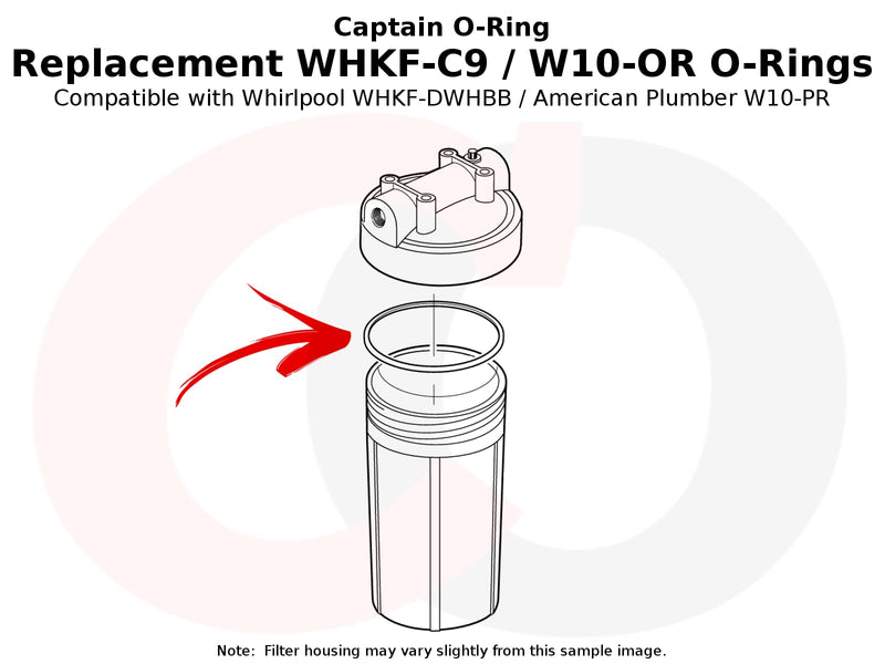 Captain O-Ring - Replacement O-Rings for Whirlpool WHKF-DWHBB (WHKF-C9) & American Plumber W10-PR (W10-OR) (3 Pack)