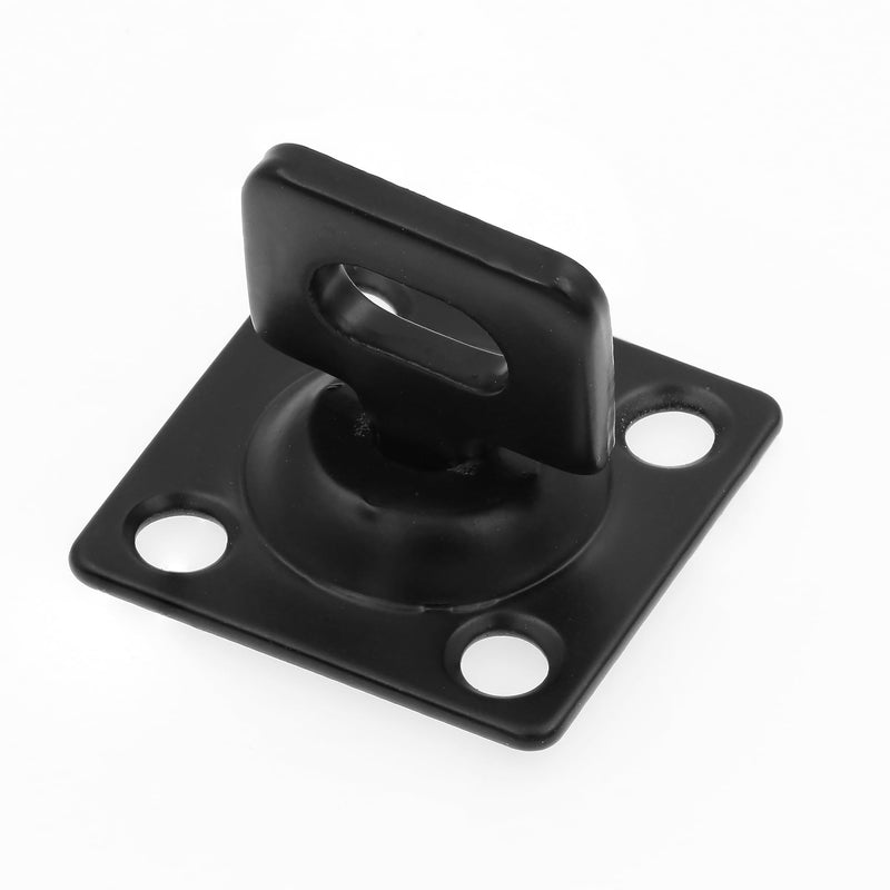 Prime-Line U 117228 Door and Gate Safety Hasp Hinge Latch with Swivel Staple 6 inch with Screws Matte Black (Single Pack)