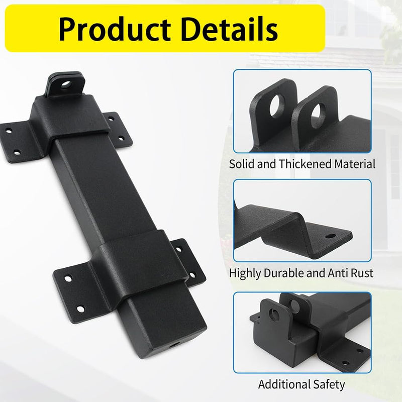 7.5" Heavy Duty Security Slide Latch Lock,with Padlock Hole Adjustable Gate Latch for Wooden Fences Barn Doors, Interior and Outdoor Door Latch,etc.