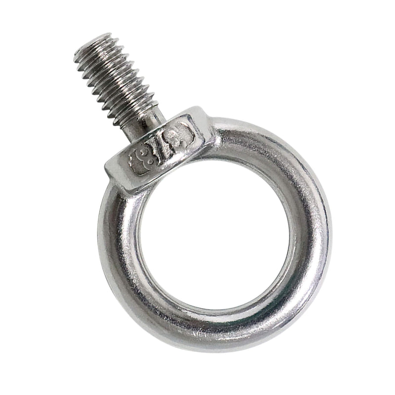 3/8" UNC Lifting Shoulder Eye Bolts, Marine Grade 316 Stainless Steel Threaded Nut Fastener, 4 Packs 3/8"-16X0.7"