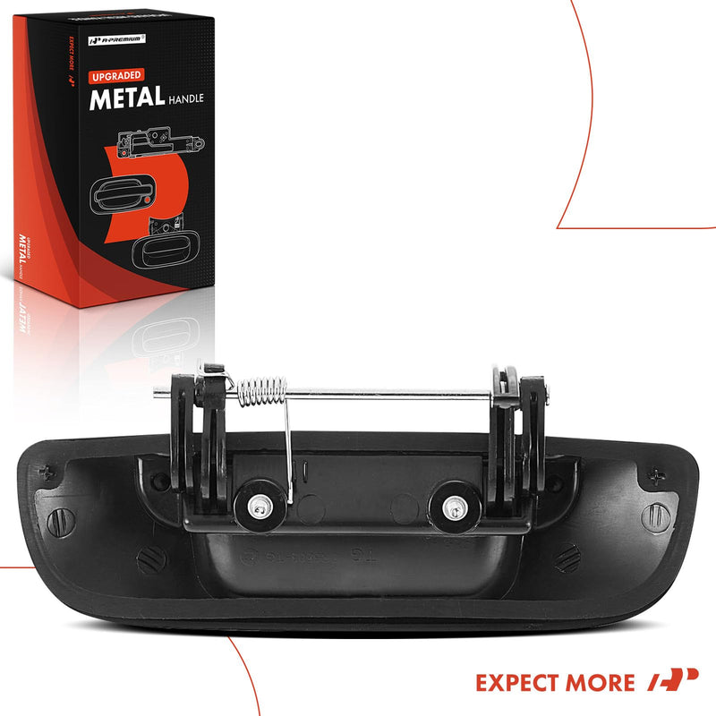 A-Premium Upgraded Metal Tailgate Handle Compatible with 2002-2008 Dodge Ram 1500 & 2003-2009 Ram 2500 Ram 3500 - Textured Black Latch Handle, Replace# 55276237AA