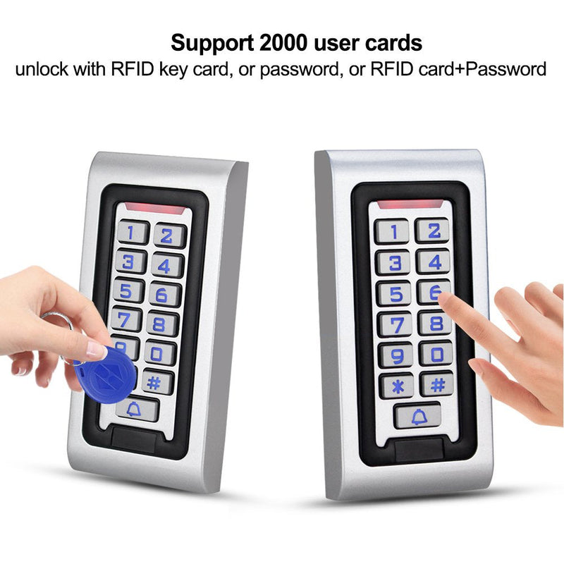 Keyboard Door Opener Access Control Waterproof RFID Keychain Smart Door Opener Backlit Keyboard Access Control Keyboard Suitable for Office Villa Apartment Home Doo r