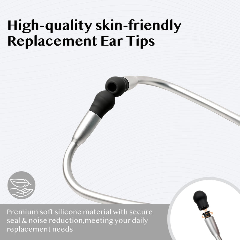 All-in-One Protection Kit for EKO CORE 500 Digital Stethoscope, 3 EPU Flexible Film, 3 Silicone Protective Cover, 6 Rubber Ear Tips, Round Protection for Daily Use, Compatible with EKO Stethoscope