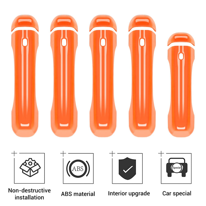 CheroCar Orang Door Handle Cover Trim Tailgate Handle Cover Kit Fit for 2018-2026 Jeep Wrangler JL JLU 4xe & Gladiator JT Sports Sahara Freedom Rubicon 2/4-Door Exterior Accessories