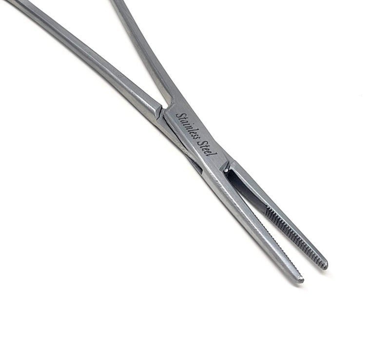 Half Serrated Locking Hemostat Forceps 5.5" (14cm) Straight, Ideal for Ideal for Hobby Tools, Electronics, Fishing, Nurse, Premium Quality (Satin Premium) Satin Premium