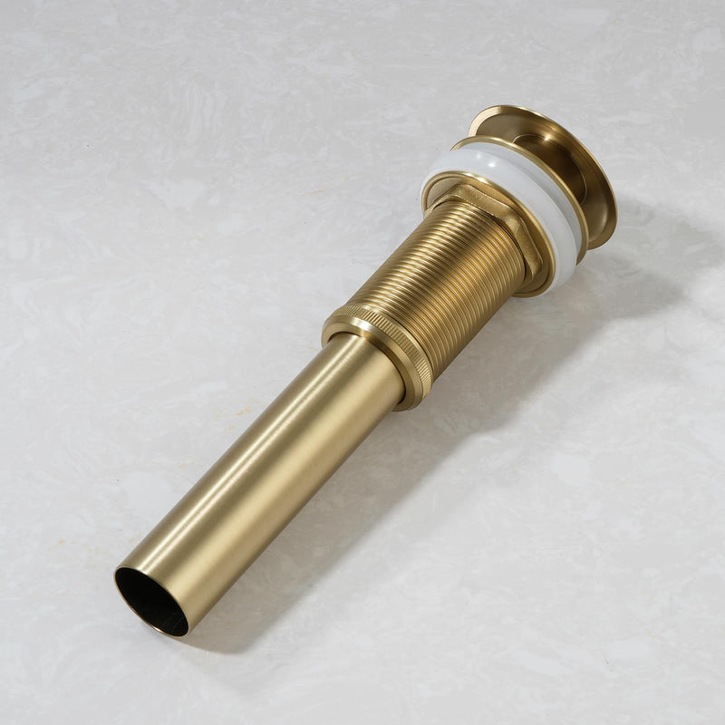 Lefton Pop-up Bathroom Sink Drain Stopper Without Overflow for Vessel Sink Lavotory Vanity, D01 (Brushed Gold) Brushed Gold
