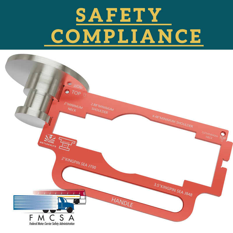 2"/3.5” King Pin Wear Gauge with Handle,Made of Aluminum Alloy