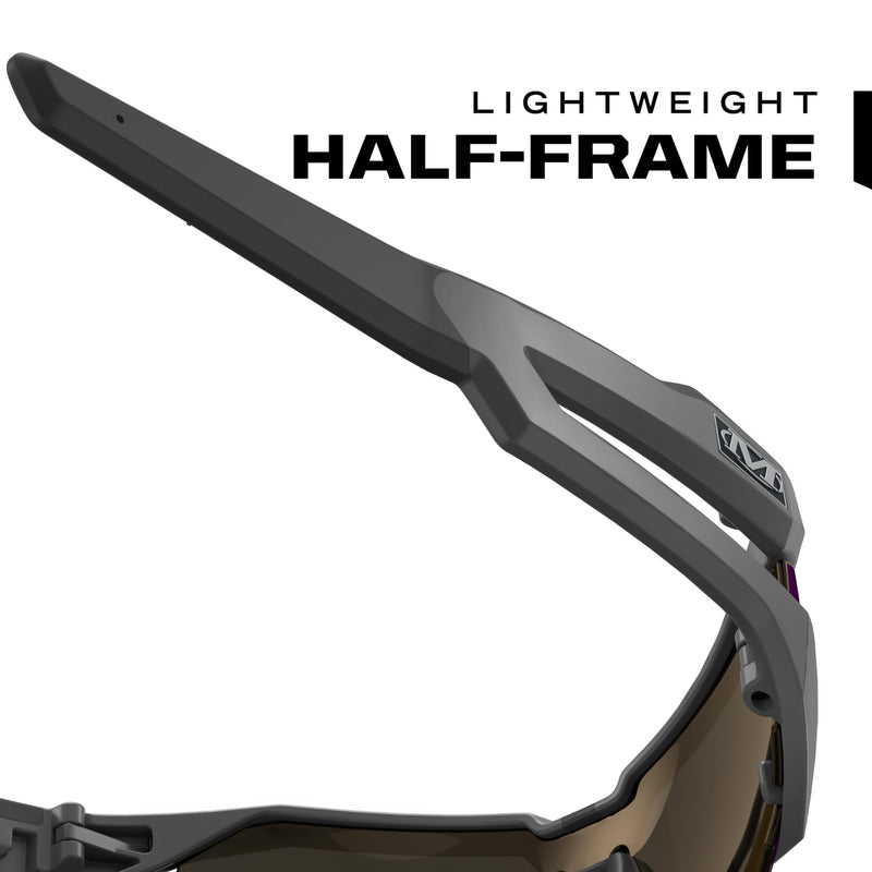 Mechanix Wear: Vision Type-V Safety Glasses with Advanced Anti Fog, Scratch Resistant, Half Framed Protective Eyewear, Lightweight Glasses with Adjustable Arms and Nose (Blue Mirror Lens) Blue Mirror Lens