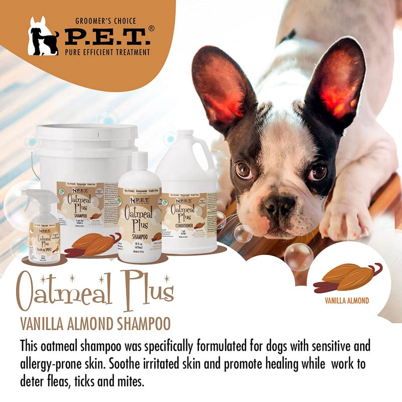 Oatmeal Plus Shampoo for Dogs – Moisturizing Formula for Itchy, Allergy-Prone Skin, Vanilla Almond – Made in USA by P.E.T. (16 fl. oz) 16 oz - PawsPlanet Australia