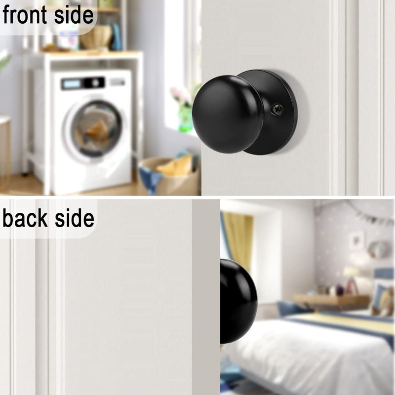 Probrico Half Dummy Door Knobs, 4 Pack Black One Side Dummy Handles Matte Black Finish, Non-Turning Inactive Lever