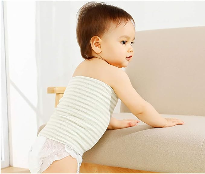 Stomach Wrap, For Children, For Sleeping and Cold Protection, Organic Cotton, Good Elasticity, Newborn to 3 Years, 6.7 x 13.4 inches (17 x 34 cm), Spring, Summer, Autumn, Winter, Set of 2, beige - NewNest Australia