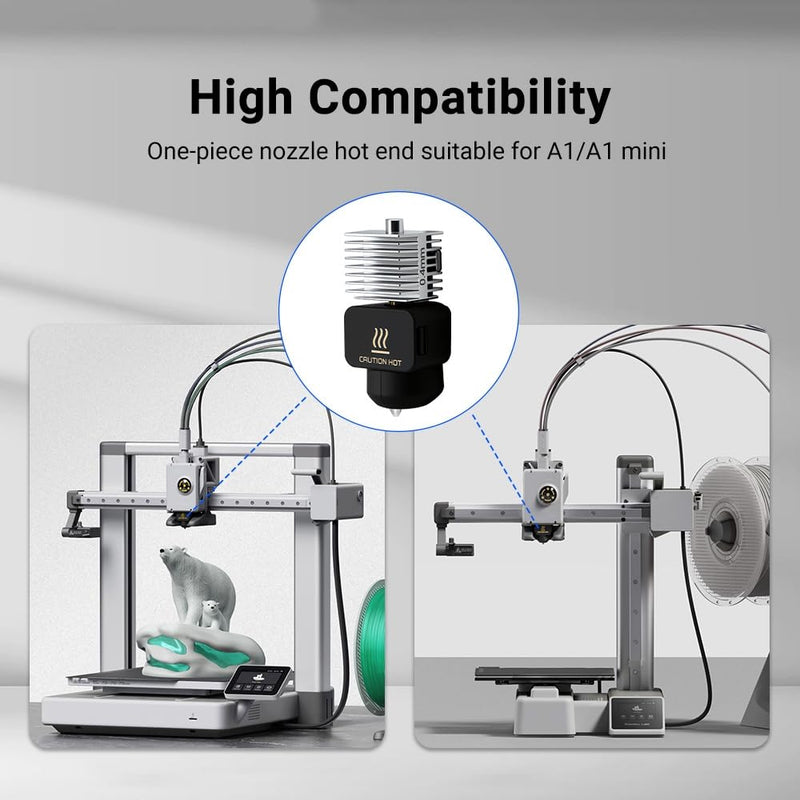 3 Pack A1 Mini/A1 Hotend Print Head Hot End Kit 0.2mm Extruder Upgrade High Temperature 0.2mm Hardened Steel Nozzle Replacement with Silicone Cover Sock for Lab A1/A1 Mini 3D Printer 0.2 mm