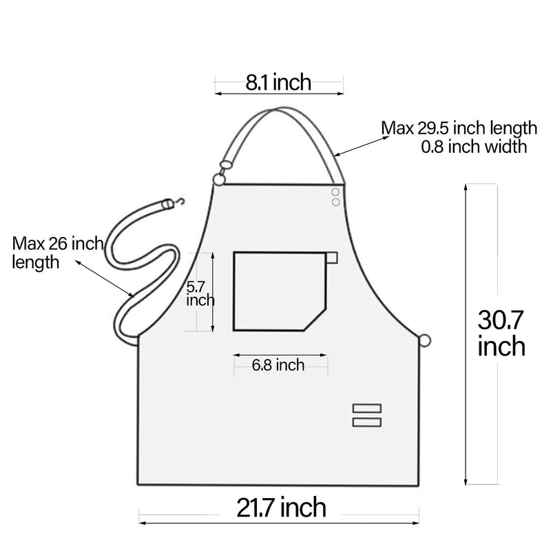 No-Tie Canvas Apron Heavy-Duty 16OZ Work Apron with Front Pocket Extra Long Straps Adjustable M–XXL Black
