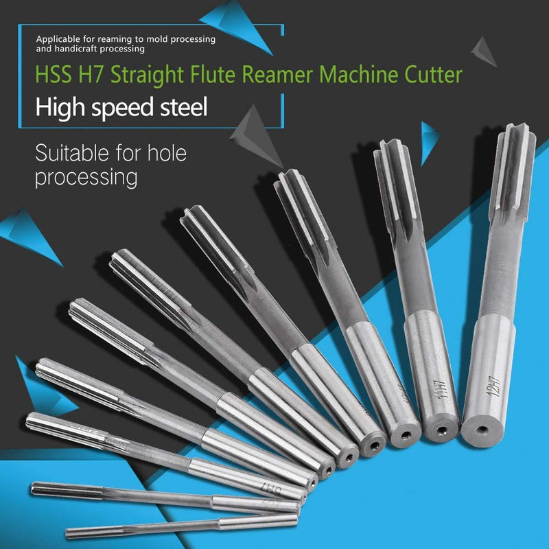 Metric Reamer Set HSS Straight Shank 10Pcs 3-12mm