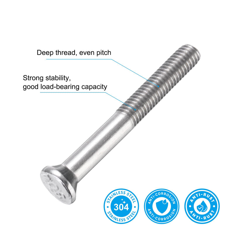 PATIKIL M8 x 50mm Expansion Bolts, 12Pcs 304 Stainless Steel Expansion Screw Bolts Sleeve Anchoring Fastener for Wall Concrete Brick Wall Drywall Air Conditioner, Silver 12