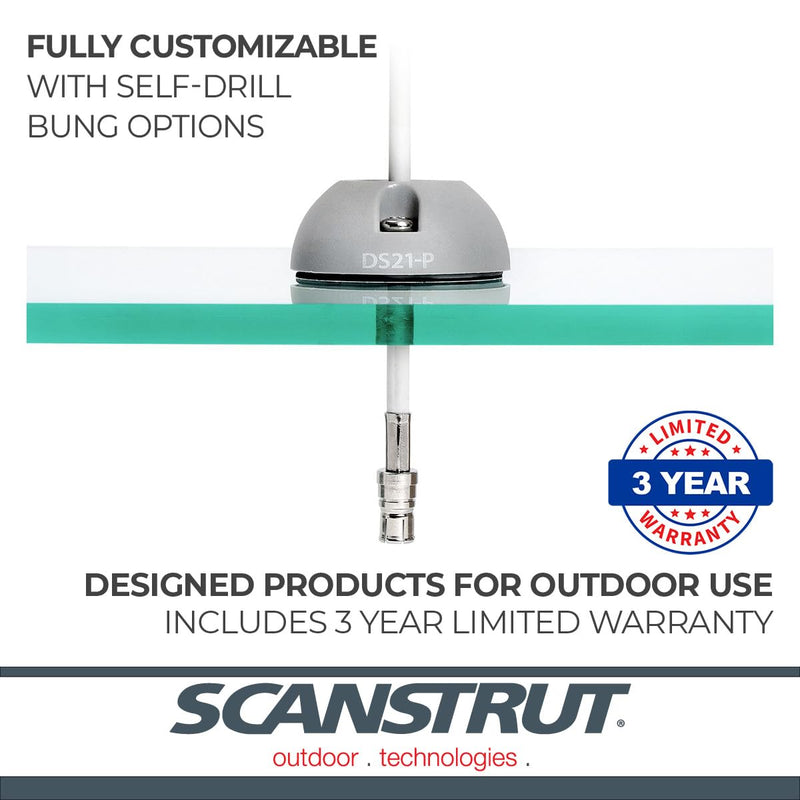 Scanstrut DS21B-P Small Vertical Cable Seal for Connectors Up to 0.83" and Cables 0.35"-0.55" - Gray Plastic