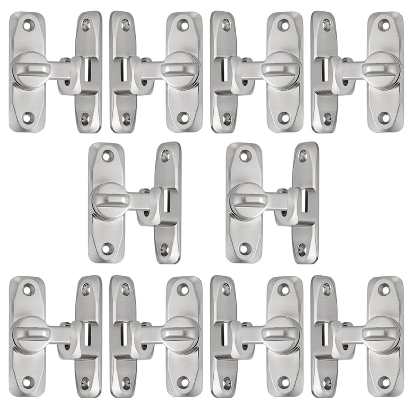 10 Packs Barn Door Latches - Silver 90/180 Degree Gate Lock Set - Zinc Alloy Right Angle Door Latch - Flip Gate Latches Hardware - Secure Sliding Door Lock for Cabinets and Bathrooms silvery_10 Pack
