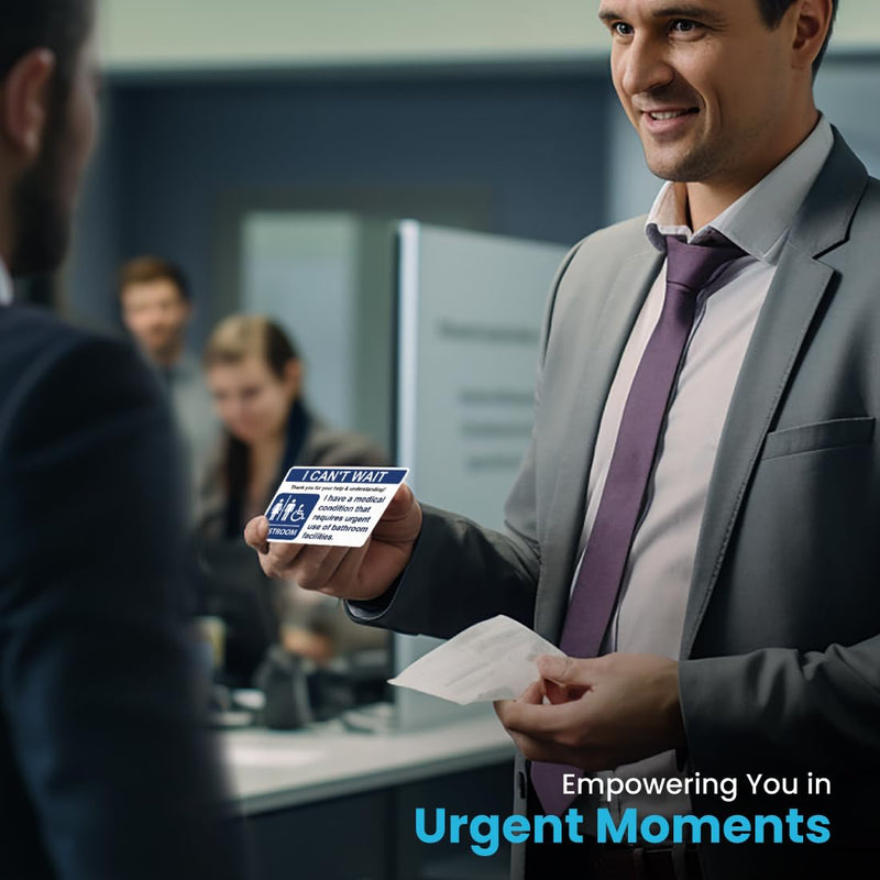 I Can't Wait Bathroom Card IBS IBD Crohn's Colitis Irritable Bowels Restroom Bathroom Emergency Medical Card Restroom Access Card Toilet Access Card OAB