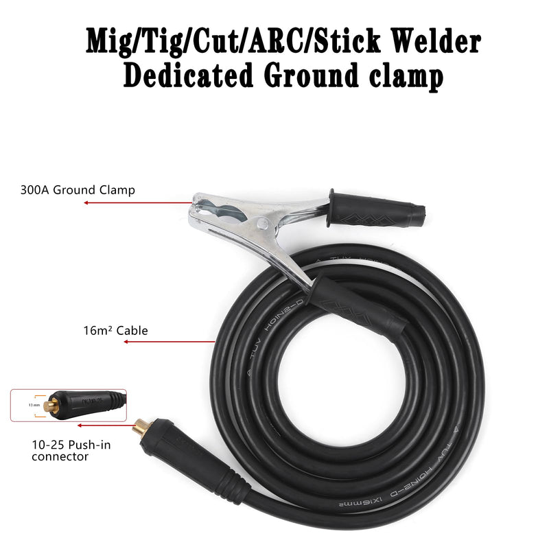 Welding Electrode Holder Lead MMA/ARC Welding Ground Clamp and Welding Cable Stick Electrode Holder Welding Plier Clamp Copper Holding Plier for 300A Welder Machine