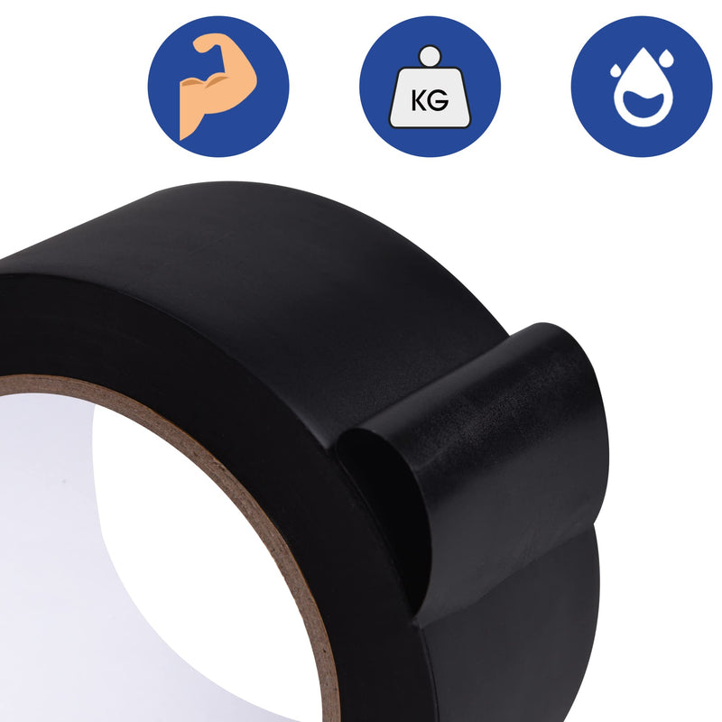 Corrosion Protection Pipe Tape, Wrap Pipe Tape for Drain Pipe, Metal Electrical Outdoor Underground Pipe, Waterproof PVC Black Tape, Duct Anti-Corrosion and Protection, 2Inch X 33Yard 1