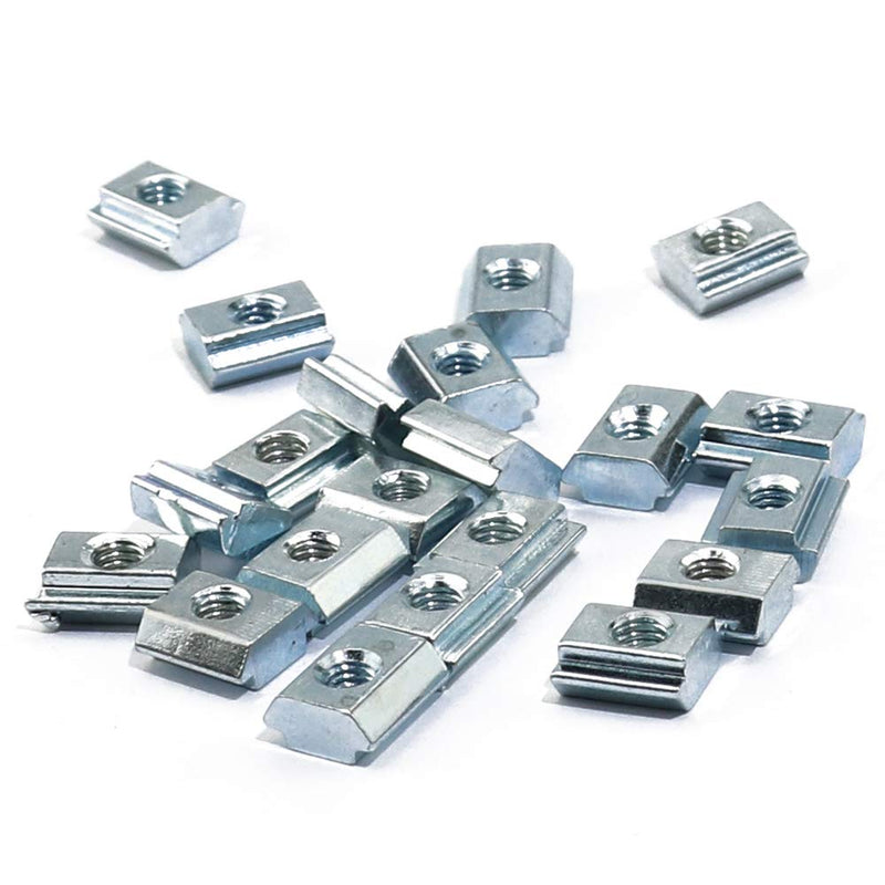 50pcs M5 Slide in T Nut Tee Sliding Nut Nut for Aluminum Extrusion with Profile 2020 Sereis Slot 6mm 20-M5 50pcs