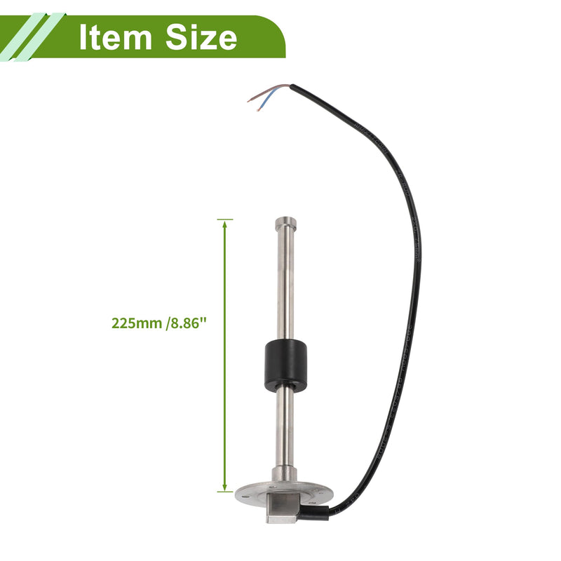 225mm Length Fuel Sending Unit and Gauge Kit Boat Fuel Sending Unit Marine Fuel Sender Unit Metal 1 Set 240-33 Ohm 8.86"