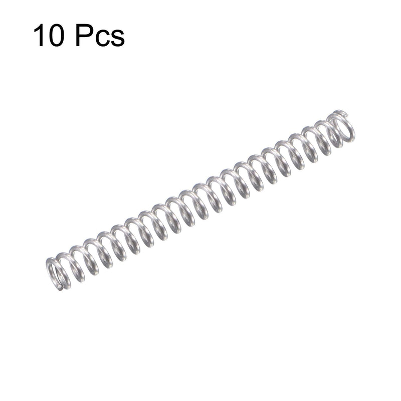 uxcell Compression Spring,304 Stainless Steel,2mm OD,0.3mm Wire Size,9mm Compressed Length,15mm Free Length,3.9N Load Capacity for Home Projects, Silver Tone, 10pcs 15mm