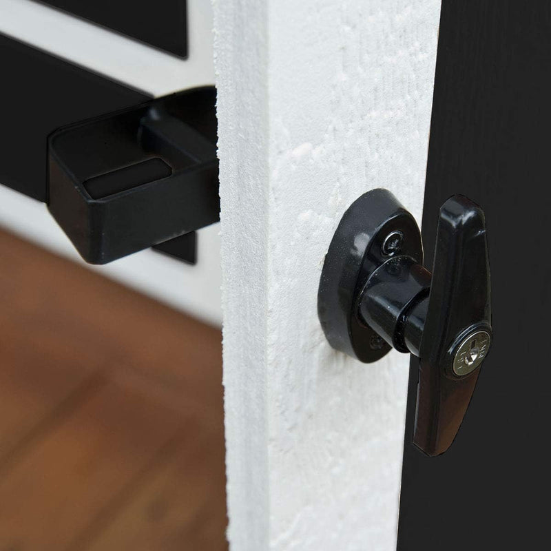 6½" Stem Shed Door Latch T-Handle Lock Kit with 4 Keys,Storage Barn Shed Door Hardware Lock Set