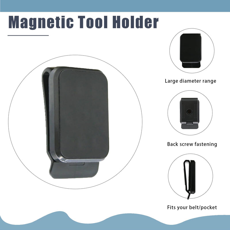 Magnetic Tool Holder Super Strong Tool Holster, Magnet Belt Clip Neodymium Magnet Leather Sleeve for Screws, Hammers, Sockets, Pliers, Drills, Wrenches Magnetic Tools and Hardware 2 Pcs