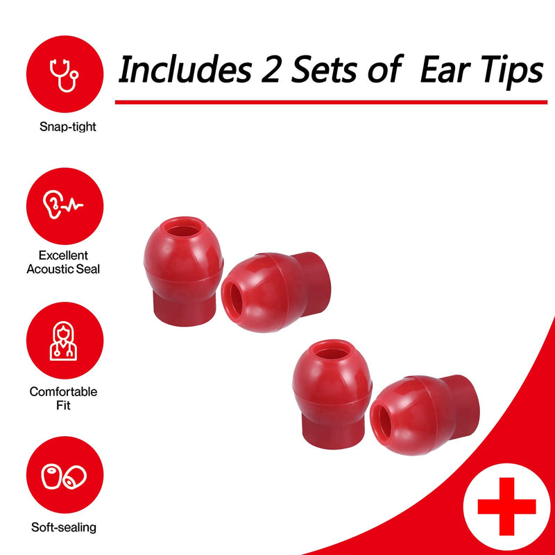 MDF Stethoscope Ear Pieces, Unbeatable Comfort Soft-Sealing Stethoscope Ear Tips Replacement Comptible with MDF Stethoscope Spare Parts Earplugs Accessories (Pink) Pink