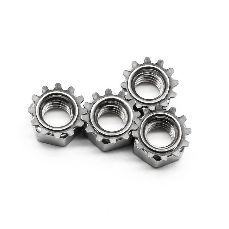 Litoexpe 50 Pieces K-Lock Nuts with External Tooth Washer, #10-32 Stainless Steel Kep Lock Nut