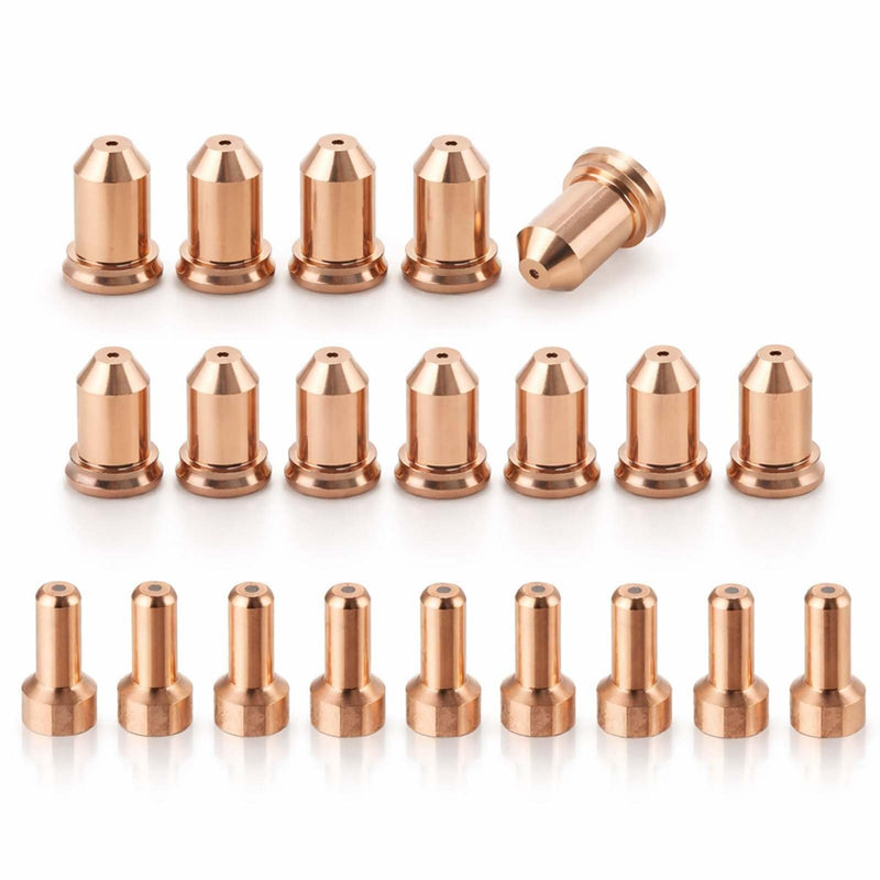 IPT-80 IPT 80 PTM-80 PT-80 Plasma Torch Consumables Kit Parts 10 Plasma Tips(1.0mm)+10 Electrodes+Retaining Cap+Spacer+Swirl Ring（23Pcs Kit）