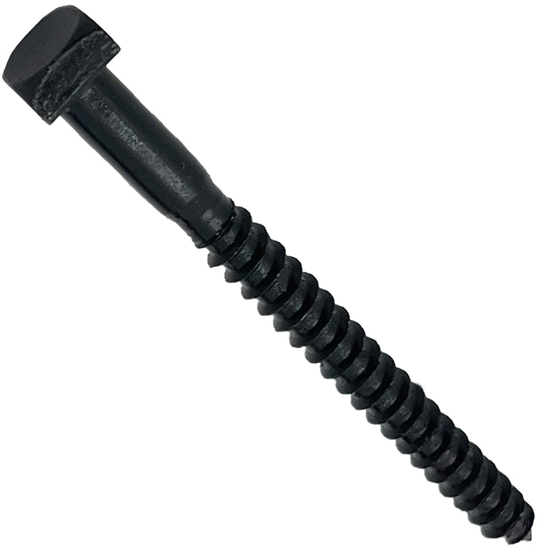 ¼” x 3” - Rustic Square Head Lag Wood Screws – Decorative Antique Black Square Drive Lag Bolts – Black Oxide Coating - ¼ in x 3 in - for Hinges, Cabinets & Doors (50, Screws) 50