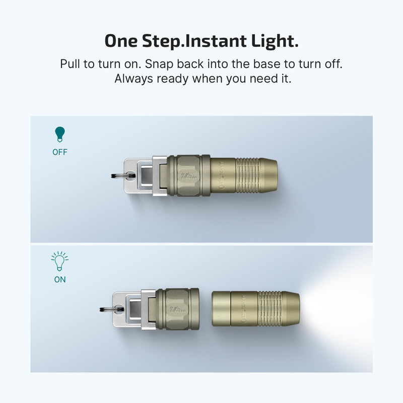OLIGHT iUltra Rechargeable EDC Flashlight, 80 Lumens Mini LED Keychain Light, Easy take with Pocket or Attach to Keyring, Bag, for Everyday Carry and Emergencies (Olive-Green) Olive Green