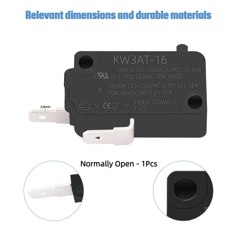 KW3AT-16 Microwave Oven Door Switch 16A 125/250V Door Interloc for KW3A, KW3A-16 (2 Open and 1 Closed) 2 pcs Normally Open and 1pc Normally Closed